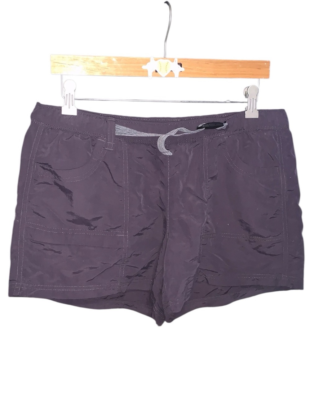 The North Face Gray Belted Nylon Outdoor Hiking Shorts Womens Large